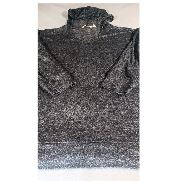 Soft Surrounding Gray Knit Hood Tunic Top Small Cozy Lightweight Lounge Pullover - Picture 2 of 9